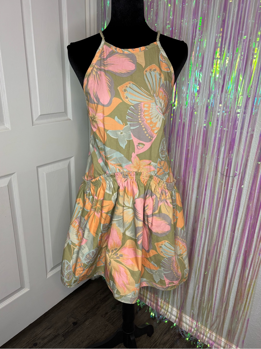 Free People Rainforest Combo Deserted Island Summer Mini Dress Floral Sz Xs Nwt